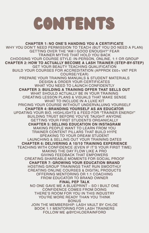 How to Become a Lash Trainer Ebook